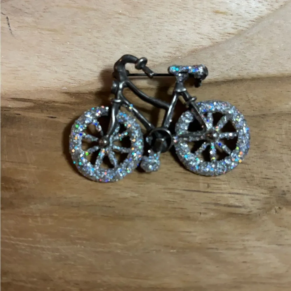 Vintage Sparkling Bicycle Brooch